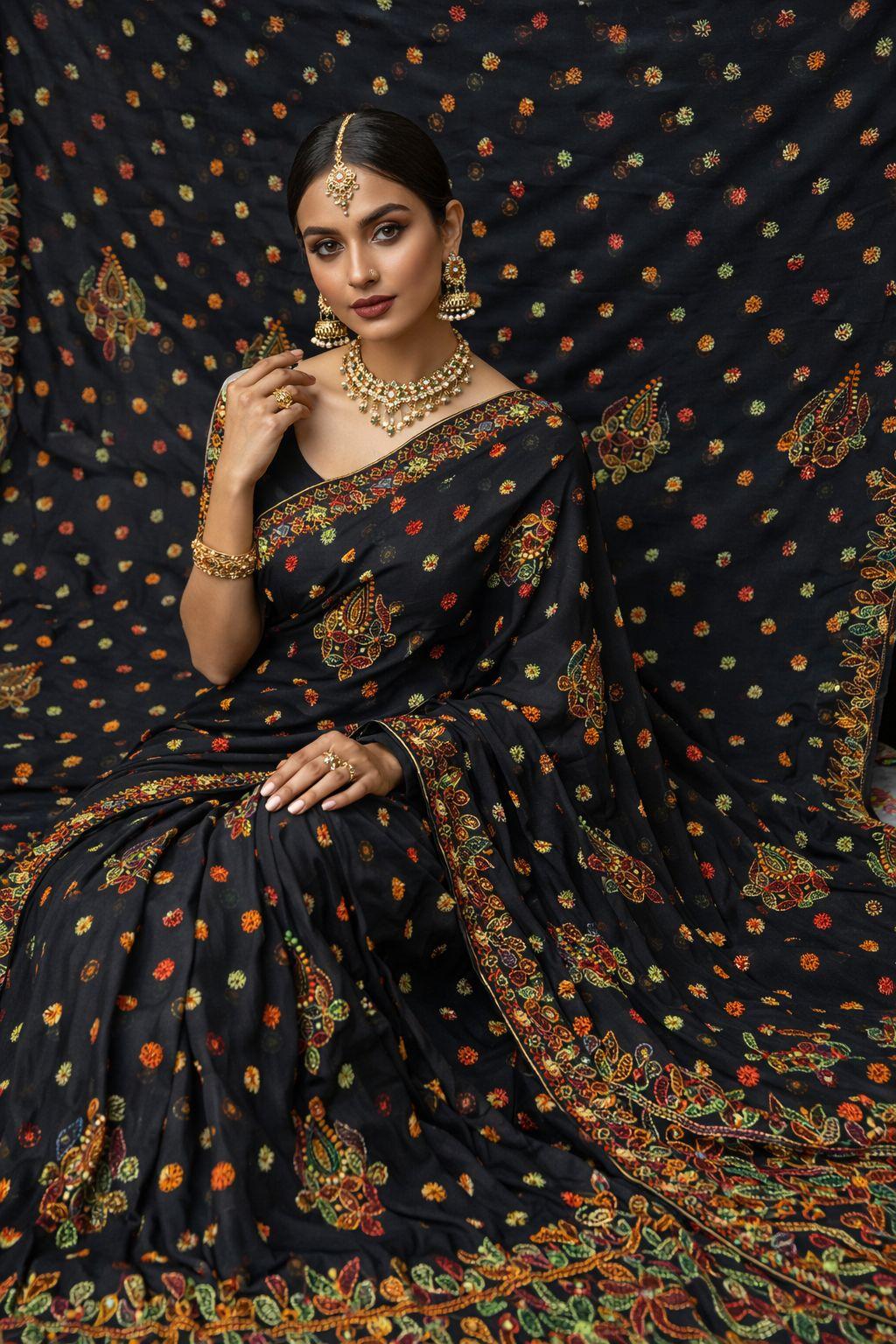 Resham Thread work all over inclusive of Blouse.