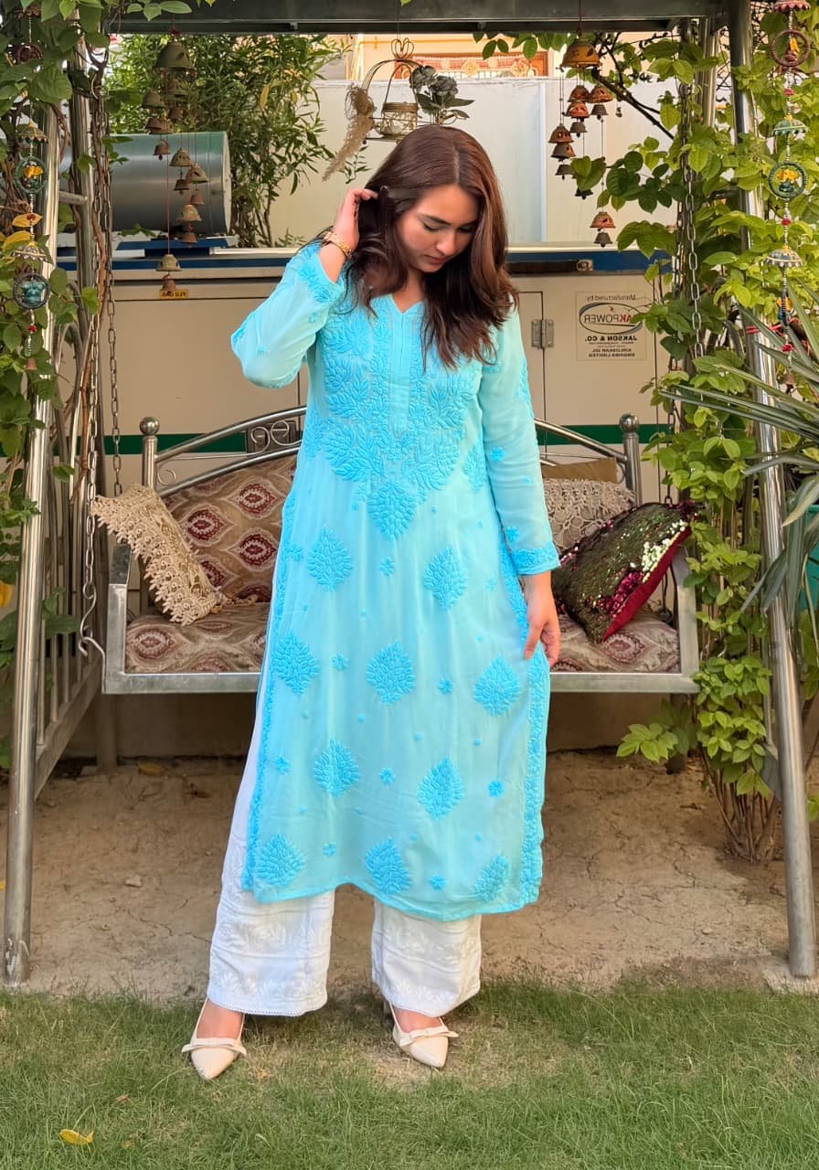Viscose Georgette Dyeable Kurti