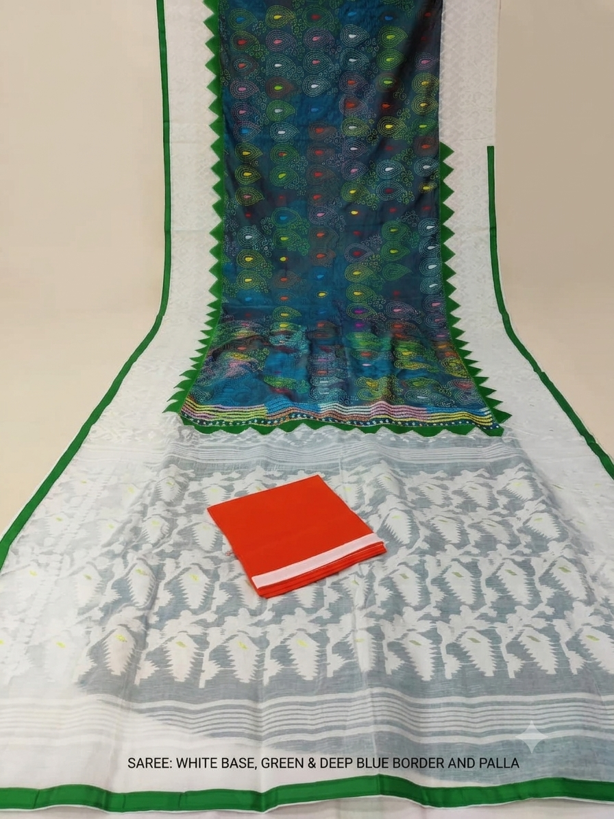 Jamkantha Stitch Handwork Saree