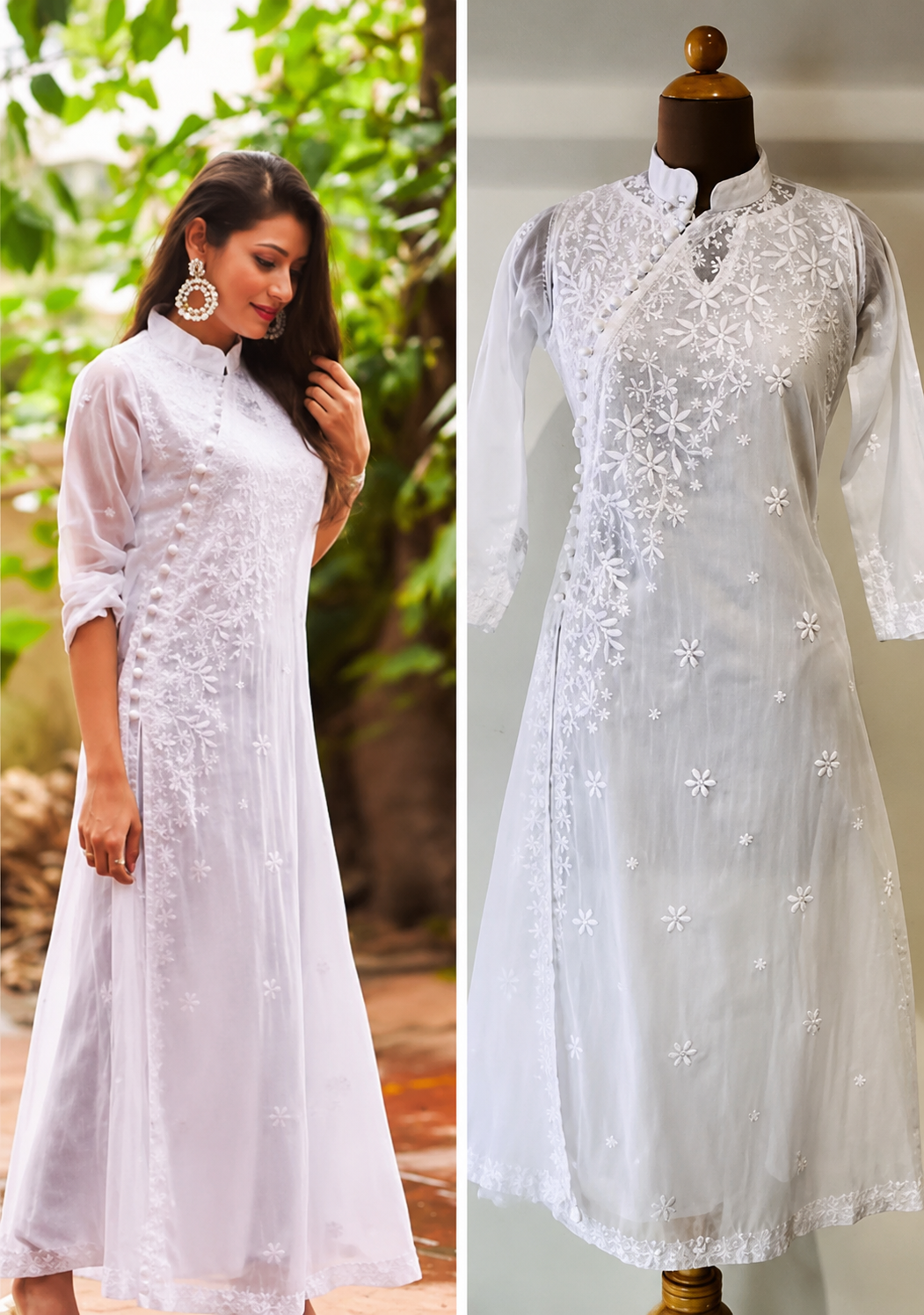 Kota Cotton Chikankaari Handwork Aganrakha