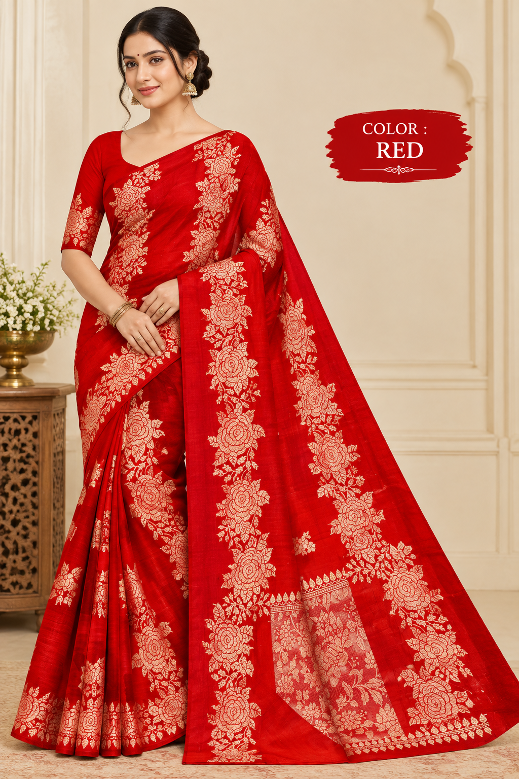 Pure Handloom Raw Silk Kadhwa Weave Saree